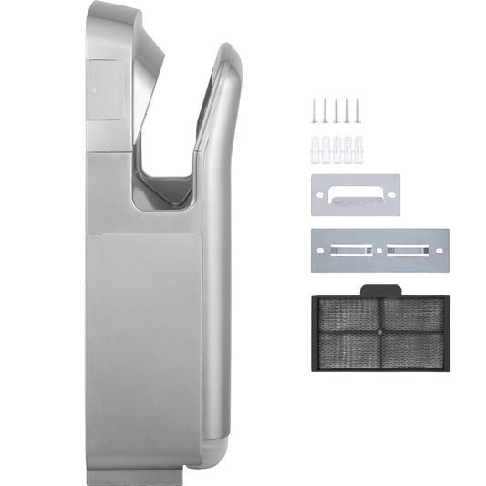 Jet Hand Dryer Blade Hand Dryer Automatic High Speed for Washroom Silver