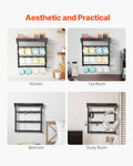 Coffee Mug Holder Wall Mount 12 Hooks Shelf Storage Rack