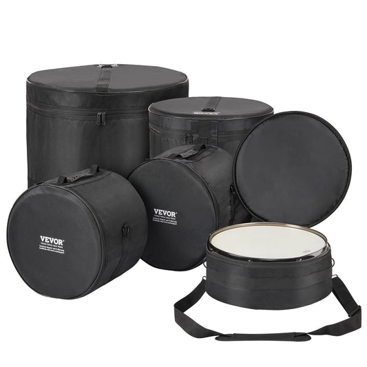 5-Piece Drum Bag Set 1680D Oxford Padded 55cm Kick 30cm Tom