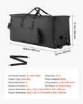 Drum Kit Bag 600D Padded Wheels 920x420x410mm Black