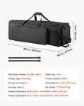 Drum Hardware Bag with Wheels 1680D Carry Case Black