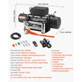 Electric Winch, 5400 kg Load Capacity, 12V DC Truck Winch with Φ9.1 mm x 24 m Steel Rope, Wireless & Wired Remote Control, IP55 Waterproof for Towing SUV Jeep Trailer Boat Off-Road Vehicle