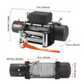 Electric Winch, 5400 kg Load Capacity, 12V DC Truck Winch with Φ9.1 mm x 24 m Steel Rope, Wireless & Wired Remote Control, IP55 Waterproof for Towing SUV Jeep Trailer Boat Off-Road Vehicle