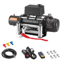 Electric Winch, 5400 kg Load Capacity, 12V DC Truck Winch with Φ9.1 mm x 26 m Steel Rope, Wireless & Wired Remote Control, Suitable for Towing SUV Jeep Trailer Boat Off-Road Vehicle