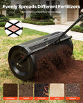 Compost Spreader 91cm Peat Moss Roller 4 Height Adjustable Steel