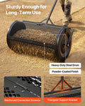 Compost Spreader 91cm Peat Moss Roller 4 Height Adjustable Steel