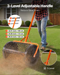 Compost Spreader 24in Peat Moss Roller 3 Height Adjust Steel