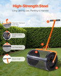 Compost Spreader 24in Peat Moss Roller 3 Height Adjust Steel