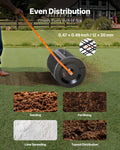 Compost Spreader 24in Peat Moss Roller 3 Height Adjust Steel