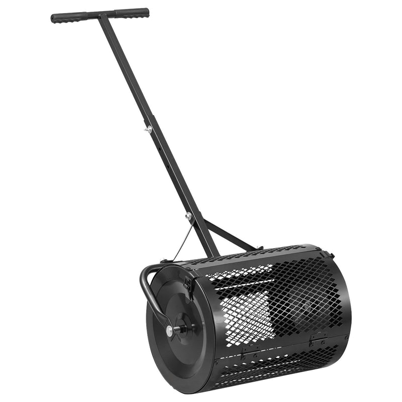 Compost Spreader 42cm Peat Moss Roller 3 Height Adjustable Steel