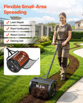 Compost Spreader 42cm Peat Moss Roller 3 Height Adjustable Steel