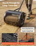Compost Spreader 42cm Peat Moss Roller 3 Height Adjustable Steel