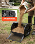 Compost Spreader 42cm Peat Moss Roller 3 Height Adjustable Steel