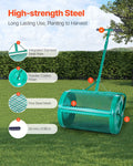 Compost Spreader 24in Wide Grass Seed Peat Moss Roller Adjustable