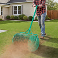 Compost Spreader 24in Wide Grass Seed Peat Moss Roller Adjustable