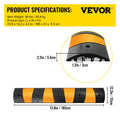 2x 6Ft Rubber Speed Bump Cable Protector Ramp 185x31x5.5cm