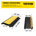 Rubber Cable Guard 3-Channel 2x2.3in 6600lbs Cord Ramp