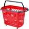 Shopping Baskets, 6PCS, 39L Shopping Carts with Handles, Plastic Rolling Shopping Basket with Wheels, Large Portable Shopping Basket Set for Supermarkets, Retail Stores, Grocery Shopping, Red
