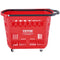 6PC 39L Shopping Basket Trolley Red Wheels Handles Portable