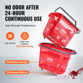 6PC 39L Shopping Basket Trolley Red Wheels Handles Portable