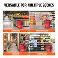 6PC 39L Shopping Basket Trolley Red Wheels Handles Portable