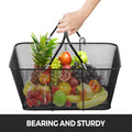 12PCS Black Metal Shopping Baskets with Handles Wire Mesh Retail