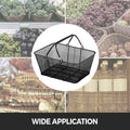 12PCS Black Metal Shopping Baskets with Handles Wire Mesh Retail