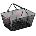 12PCS Black Metal Shopping Baskets with Handles Wire Mesh Retail