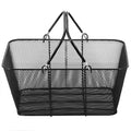 12PCS Black Metal Shopping Baskets with Handles Wire Mesh Retail