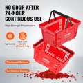 Plastic Shopping Basket 24L Red Set of 12 Retail Grocery