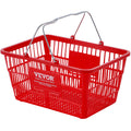 Shopping Basket Set 12 21L Red Plastic Grocery Metal Handle Retail