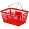 Shopping Basket Set 12 21L Red Plastic Grocery Metal Handle Retail