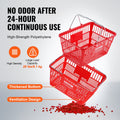 Shopping Basket Set 12 21L Red Plastic Grocery Metal Handle Retail