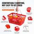 Shopping Basket Set 12 21L Red Plastic Grocery Metal Handle Retail