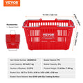 Shopping Basket Set 12 21L Red Plastic Grocery Metal Handle Retail