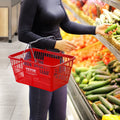 Shopping Basket Set 12 21L Red Plastic Grocery Metal Handle Retail