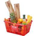 Shopping Basket Set 12 21L Red Plastic Grocery Metal Handle Retail