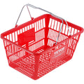 Shopping Basket Set 12 21L Red Plastic Grocery Metal Handle Retail
