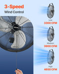 Industrial Wall Fan 615mm 3 Speed 4650 CFM Garage