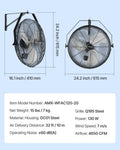 Industrial Wall Fan 615mm 3 Speed 4650 CFM Garage