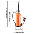 Industrial Concrete Sprayer with Wheeled Cart, 14L Stainless Steel Sprayer, Heavy Duty Tri-Poxy Pump Sprayers, 52cm Wand, 1.2m & 3m Hoses, 2 Brass Nozzles for Construction, Lawn & Garden