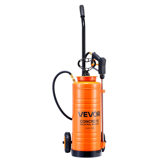 Industrial Concrete Sprayer 14L Stainless Steel Wheeled Cart