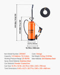 Industrial Concrete Sprayer 14L Stainless Steel Wheeled Cart