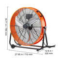 Drum Fan 24 Inch High Velocity Industrial Use 3-Speed Timer for Warehouse