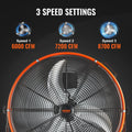 Drum Fan 24 Inch Industrial 3-Speed Timer High Velocity