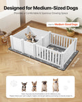 Dog Whelping Box 1.86x0.97m Plastic Puppy Playpen Adjustable Door