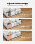 Dog Whelping Box 1.86x0.97m Plastic Puppy Playpen Adjustable Door