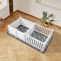 Dog Whelping Box 1.86x0.97m Plastic Puppy Playpen Adjustable Door