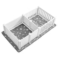 Dog Whelping Box 1.86x0.97m Plastic Puppy Playpen Adjustable Door