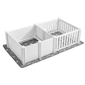 Dog Whelping Box 1.86x0.97m Plastic Puppy Playpen Adjustable Door